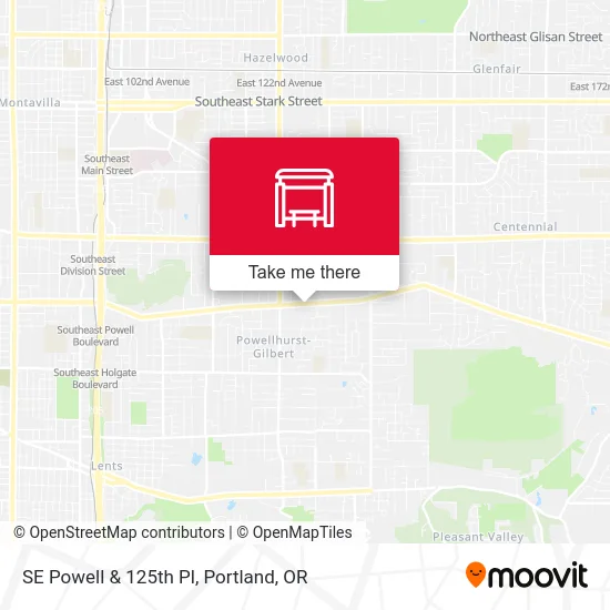 SE Powell & 125th Pl map