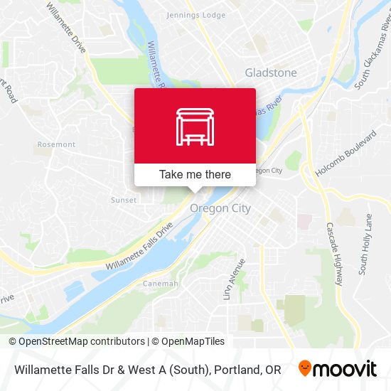 Willamette Falls Dr & West A (South) map