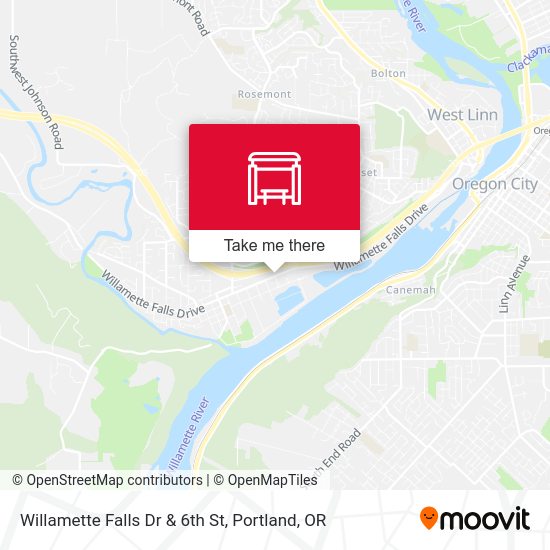 Willamette Falls Dr & 6th St map