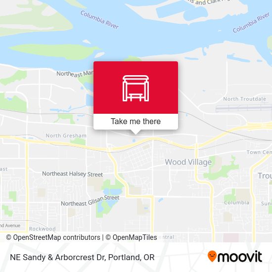Mapa de NE Sandy & Arborcrest Dr