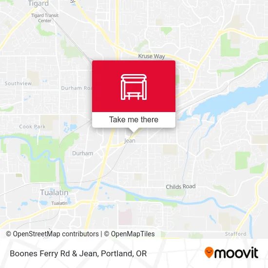 Boones Ferry Rd & Jean map