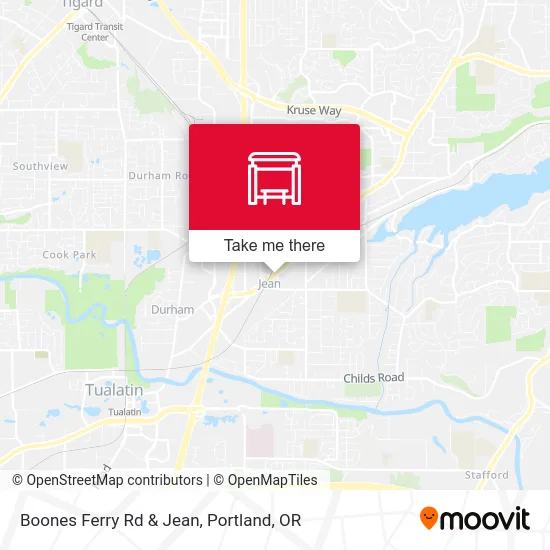 Boones Ferry Rd & Jean map