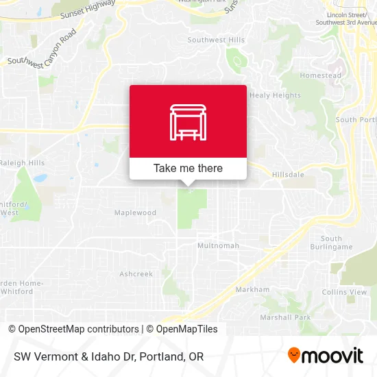 SW Vermont & Idaho Dr map