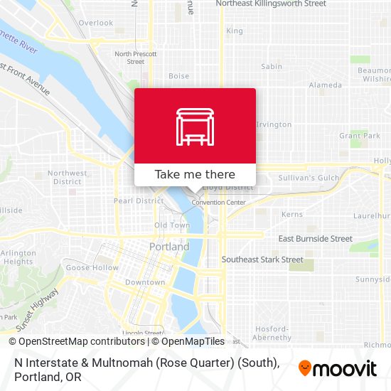 N Interstate & Multnomah (Rose Quarter) (South) map