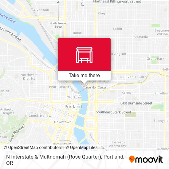 Mapa de N Interstate & Multnomah (Rose Quarter)