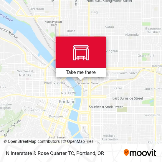 Mapa de N Interstate & Rose Quarter TC