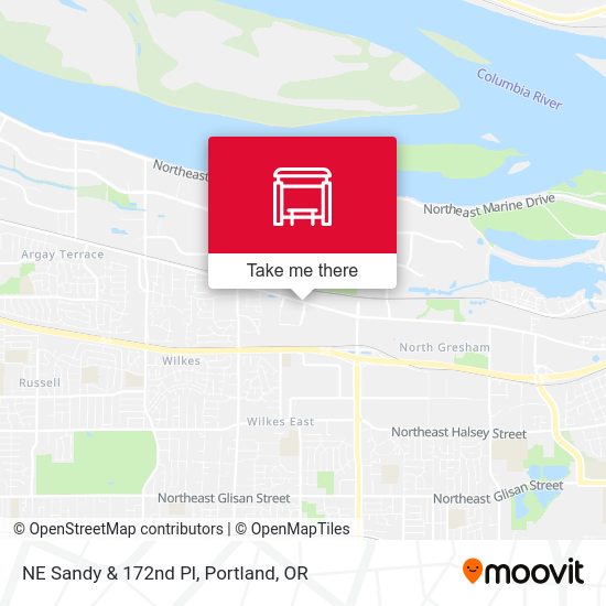 NE Sandy & 172nd Pl map