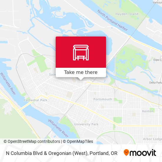 N Columbia Blvd & Oregonian (West) map