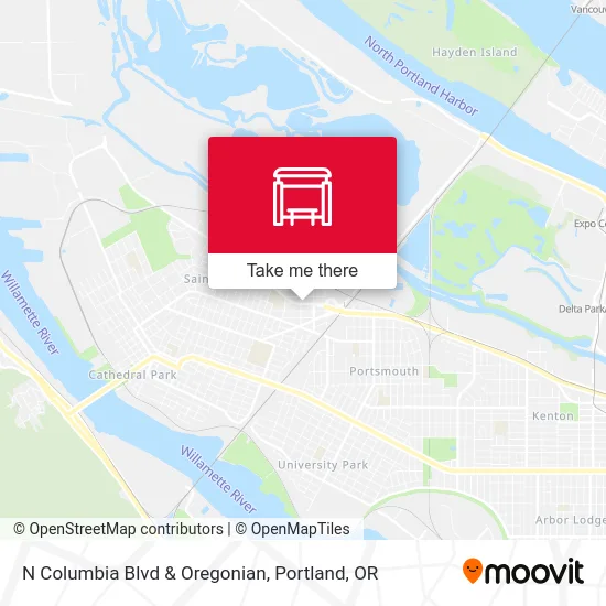 N Columbia Blvd & Oregonian map