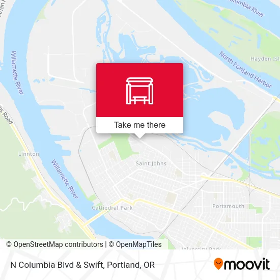 N Columbia Blvd & Swift map
