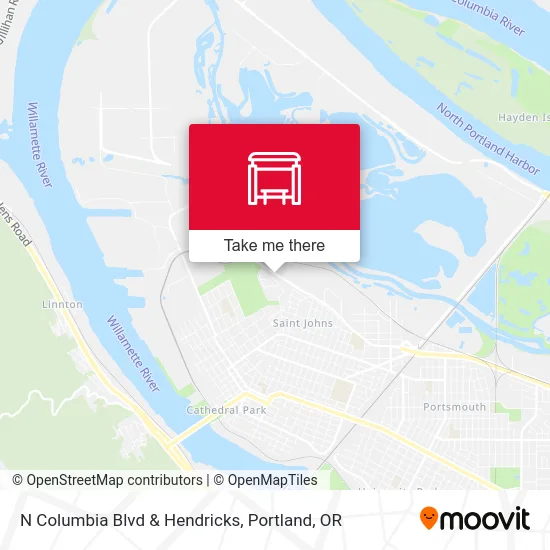 N Columbia Blvd & Hendricks map