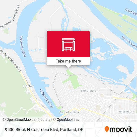 9500 Block N Columbia Blvd map