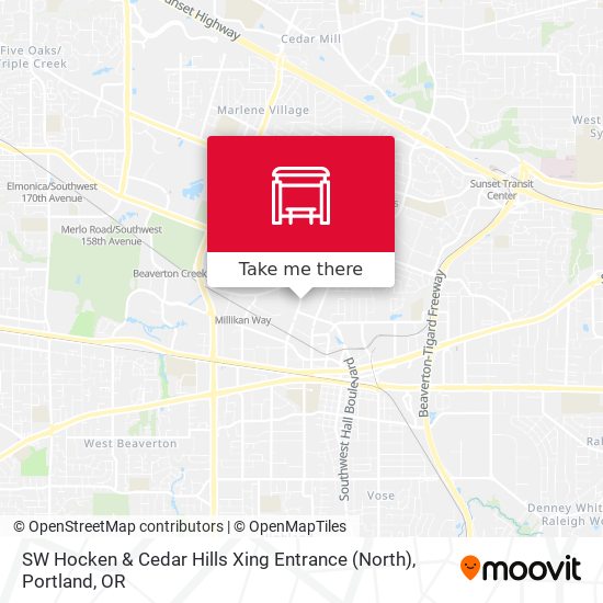 Mapa de SW Hocken & Cedar Hills Xing Entrance (North)