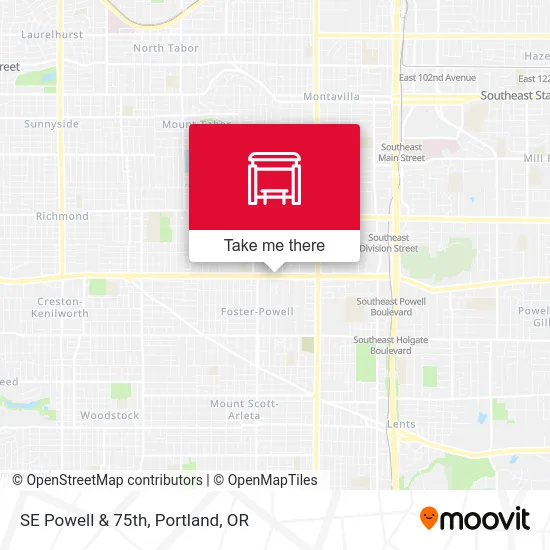 SE Powell & 75th map