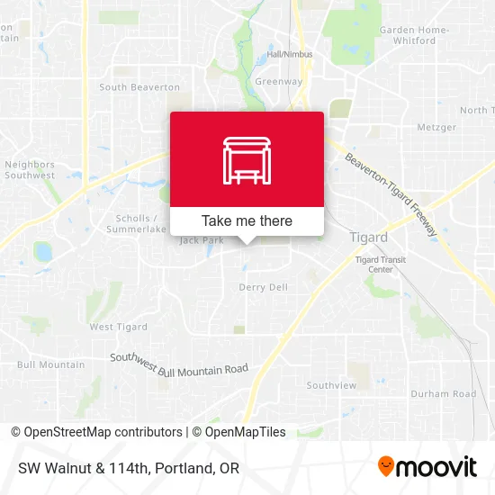 SW Walnut & 114th map