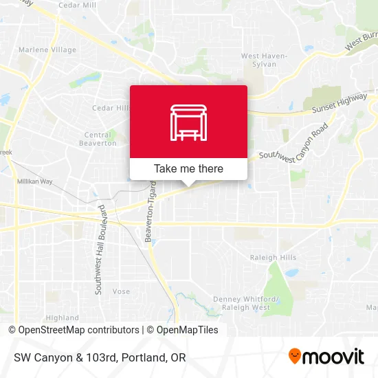 SW Canyon & 103rd map
