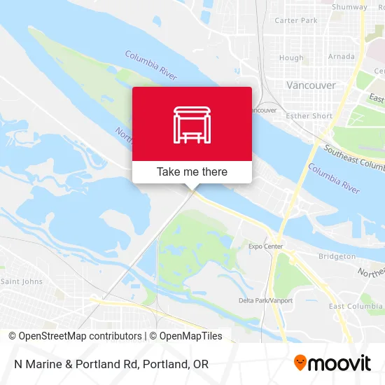 N Marine & Portland Rd map