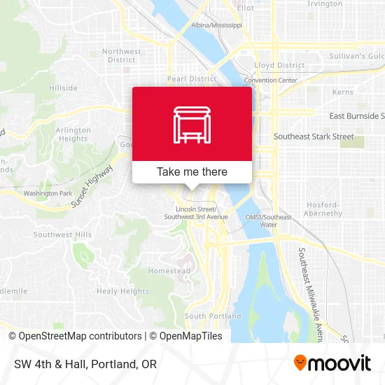 Mapa de SW 4th & Hall