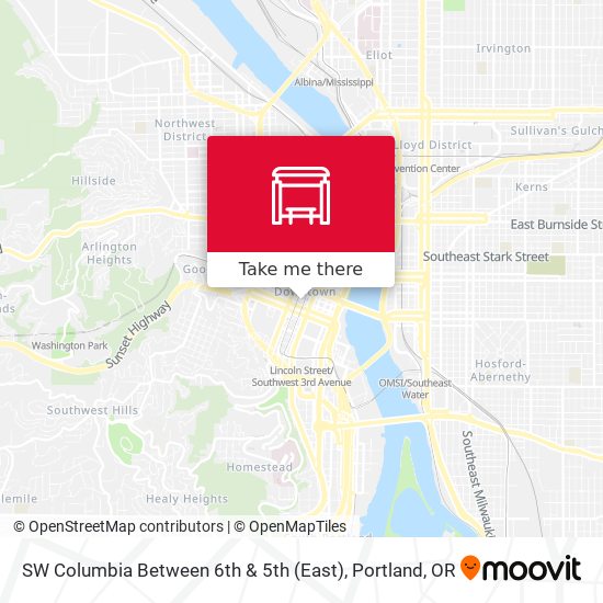 SW Columbia Between 6th & 5th (East) map