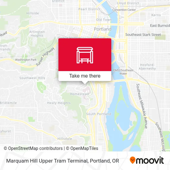 Mapa de Marquam Hill Upper Tram Terminal