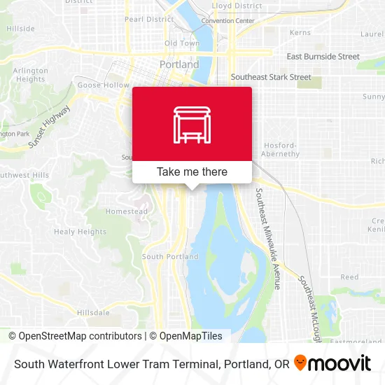Mapa de South Waterfront Lower Tram Terminal