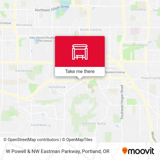 W Powell & NW Eastman Parkway map