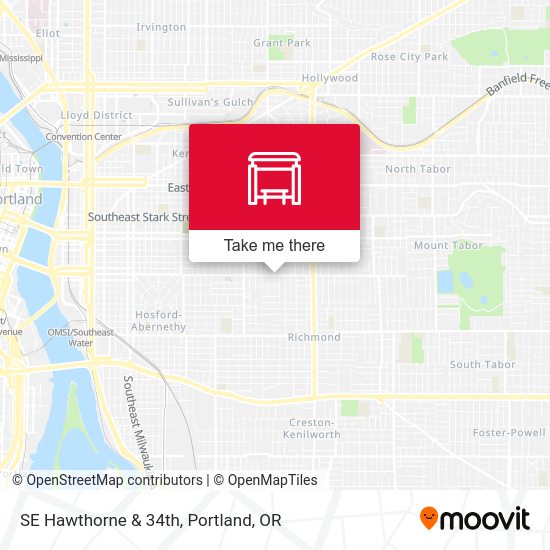 SE Hawthorne & 34th map