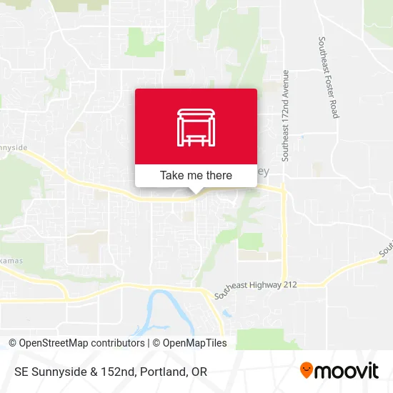 SE Sunnyside & 152nd map