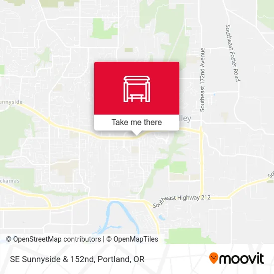 SE Sunnyside & 152nd map