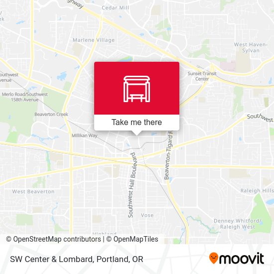 Mapa de SW Center & Lombard