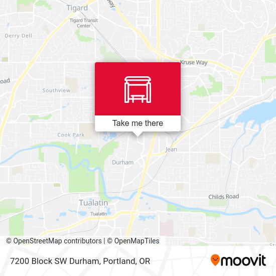 Mapa de 7200 Block SW Durham