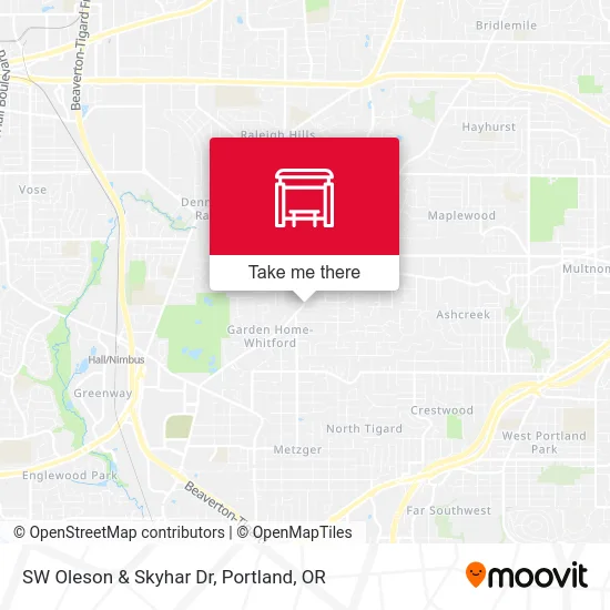 SW Oleson & Skyhar Dr map