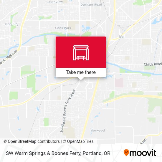 Mapa de SW Warm Springs & Boones Ferry (East)