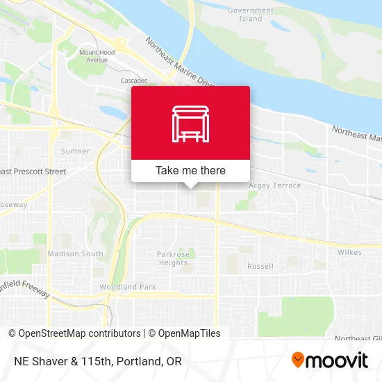 NE Shaver & 115th map