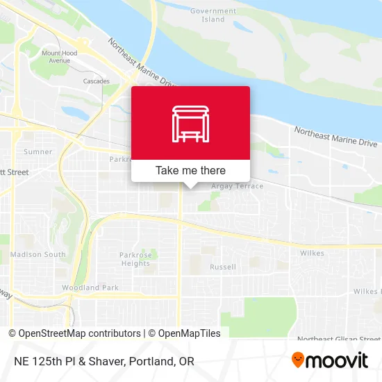 NE 125th Pl & Shaver map