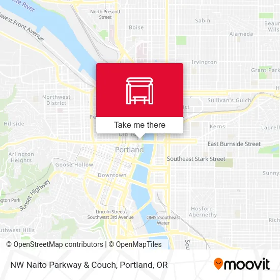 NW Naito Parkway & Couch map