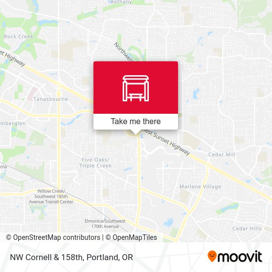 NW Cornell & 158th (East) map