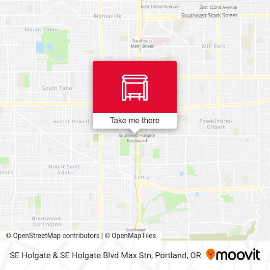 SE Holgate & SE Holgate Blvd Max Stn map