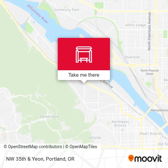 NW 35th & Yeon map