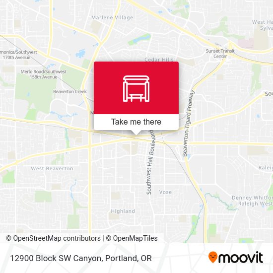 12900 Block SW Canyon map
