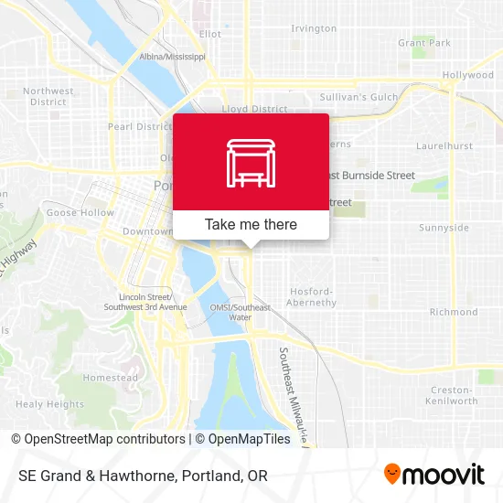 SE Grand & Hawthorne map