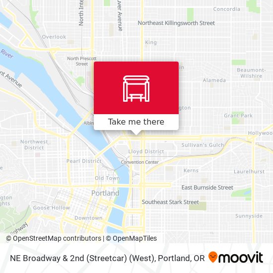 NE Broadway & 2nd (Streetcar) (West) map
