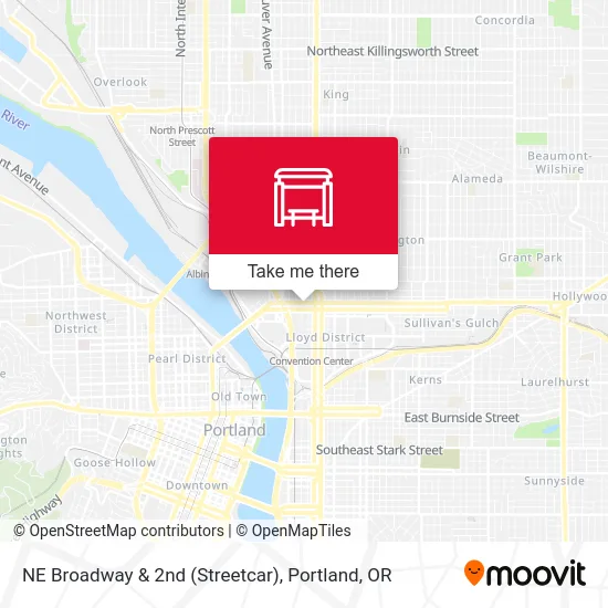 Mapa de NE Broadway & 2nd (Streetcar)