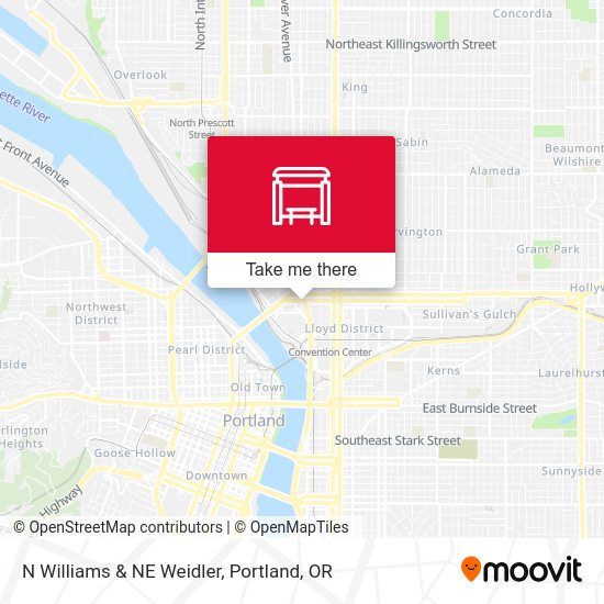 N Williams & NE Weidler map
