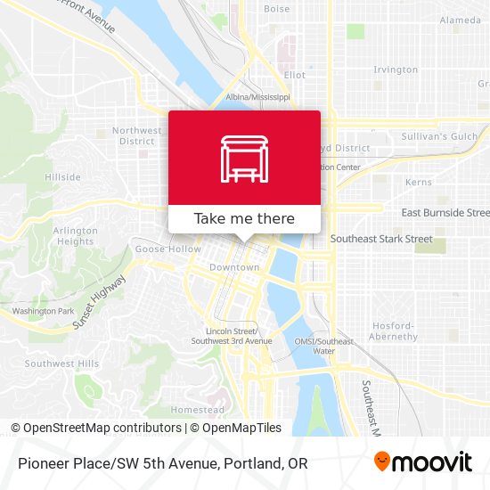 How to get to Pioneer Place/SW 5th Avenue in Portland by Bus or Light Rail?