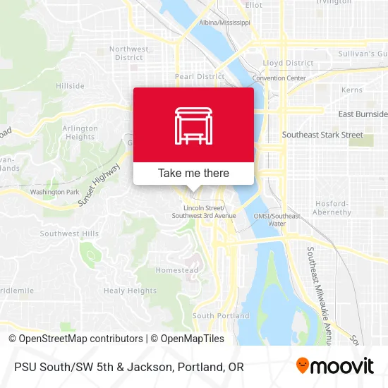 Mapa de PSU South/SW 5th & Jackson