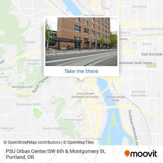 PSU Urban Center / SW 6th & Montgomery St map