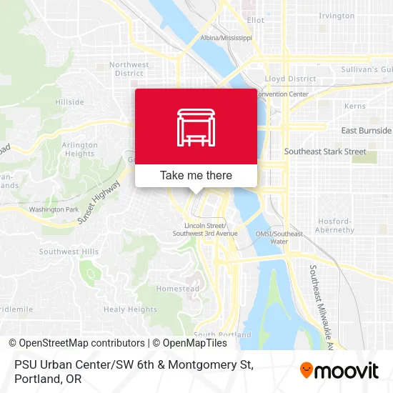 Mapa de PSU Urban Center / SW 6th & Montgomery St