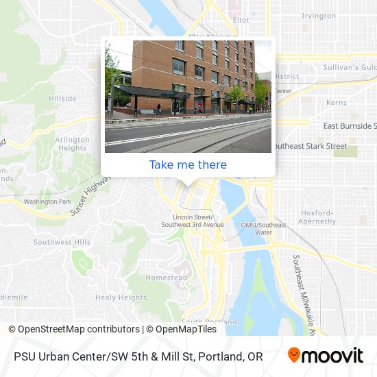 PSU Urban Center / SW 5th & Mill St map