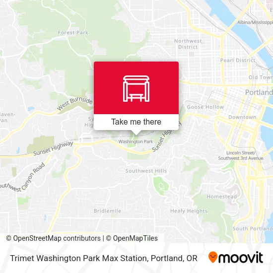 Mapa de Trimet Washington Park Max Station